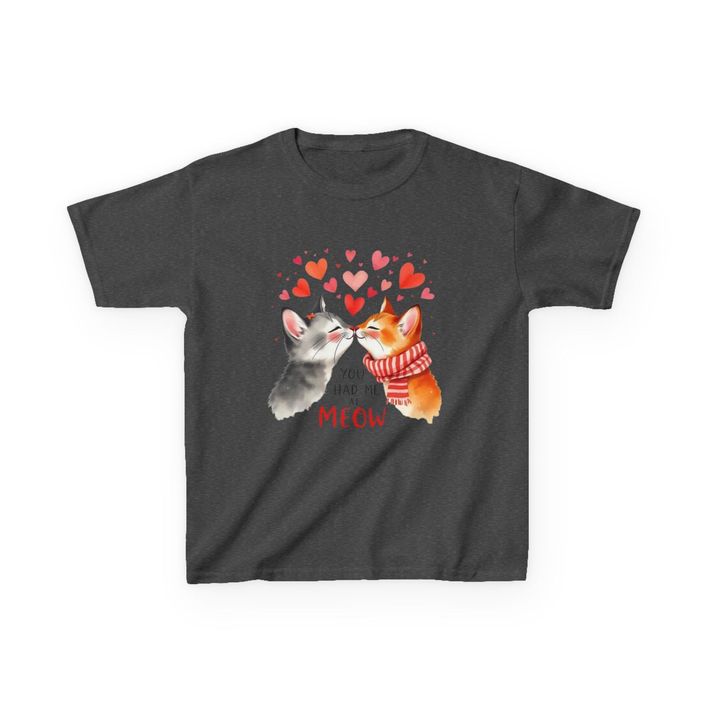 Kids Tee — Cute Cats 'You Had Me at Meow' Valentine Shirt