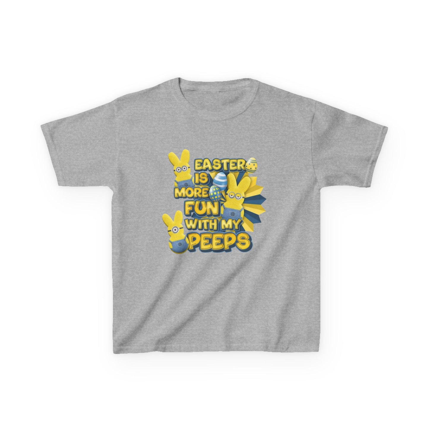 Kids Tee — "Easter Is More Fun With My Peeps" Cute Bunny & Chick Design
