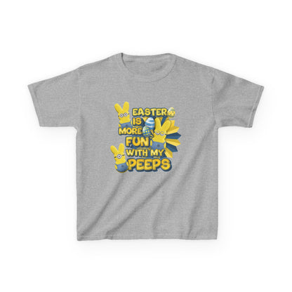 Kids Tee — "Easter Is More Fun With My Peeps" Cute Bunny & Chick Design