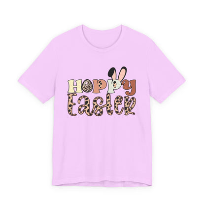 Happy Easter Leopard Print Tee — Cute Bunny Egg Holiday T-Shirt