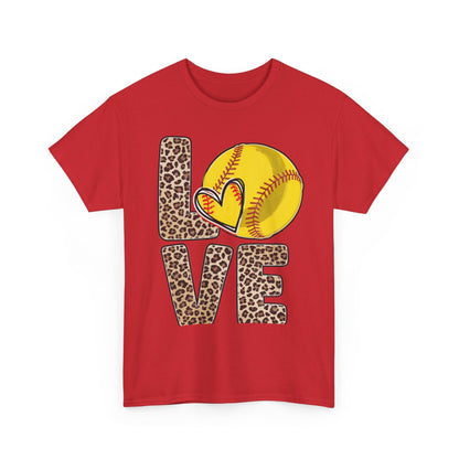 Softball Love Leopard Print T-Shirt