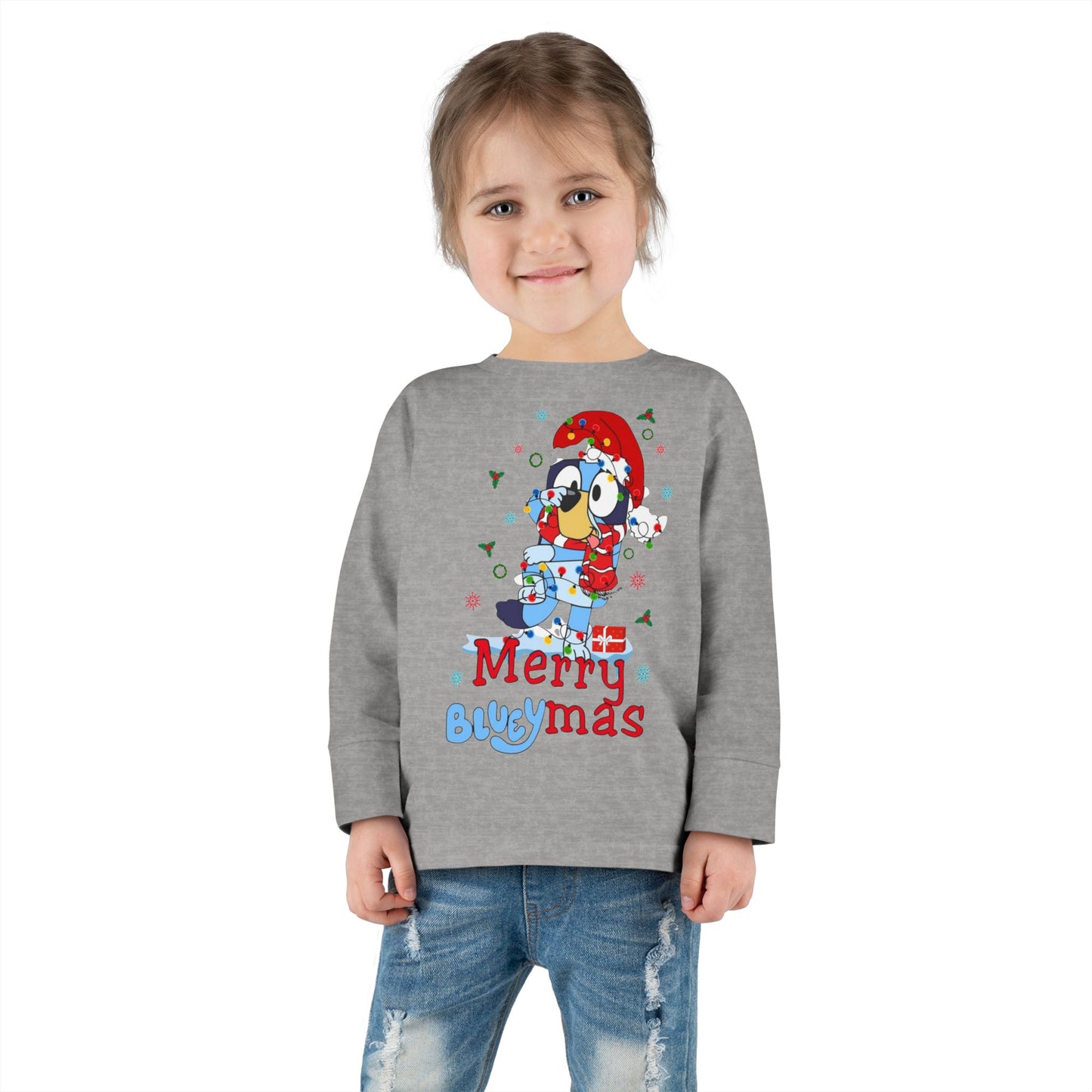 Toddler Tee — Merry BLUEYMAS Christmas Long Sleeve