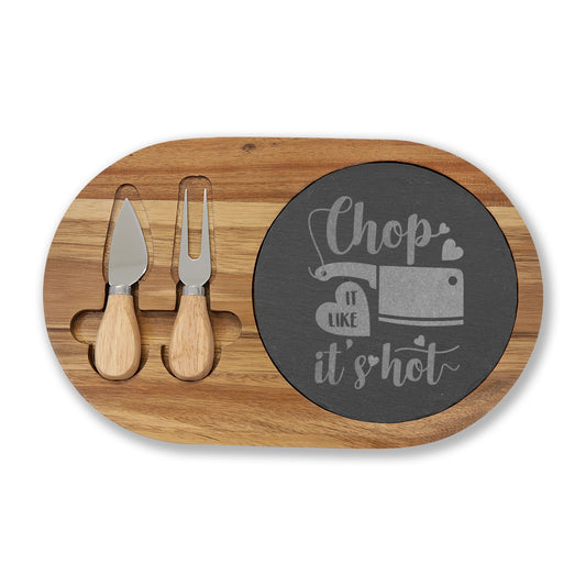 Engraved Charcuterie Board with Knives - Perfect for Parties, Weddings, Gifts, Kitchen Decor, and Entertaining