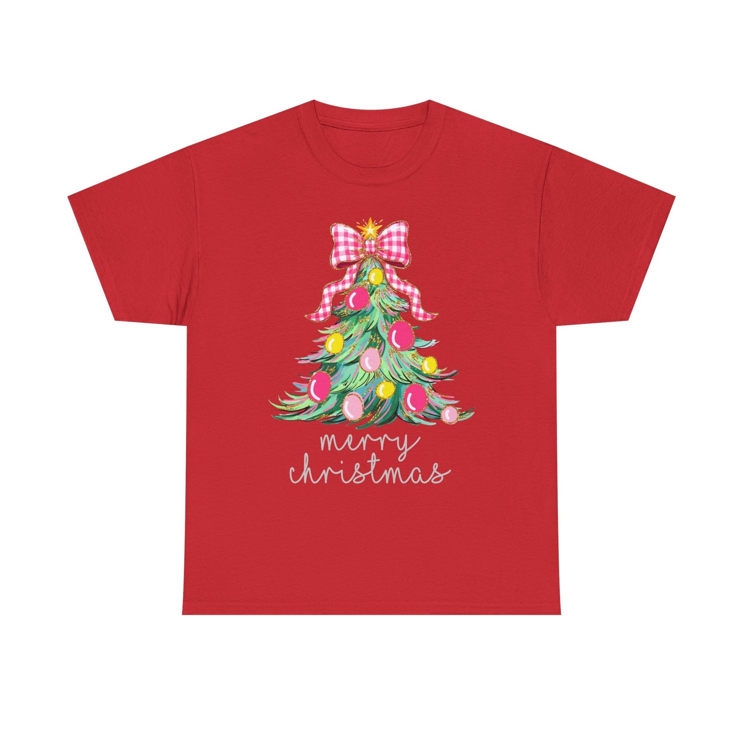 Merry Christmas Tree Unisex Heavy Cotton Tee
