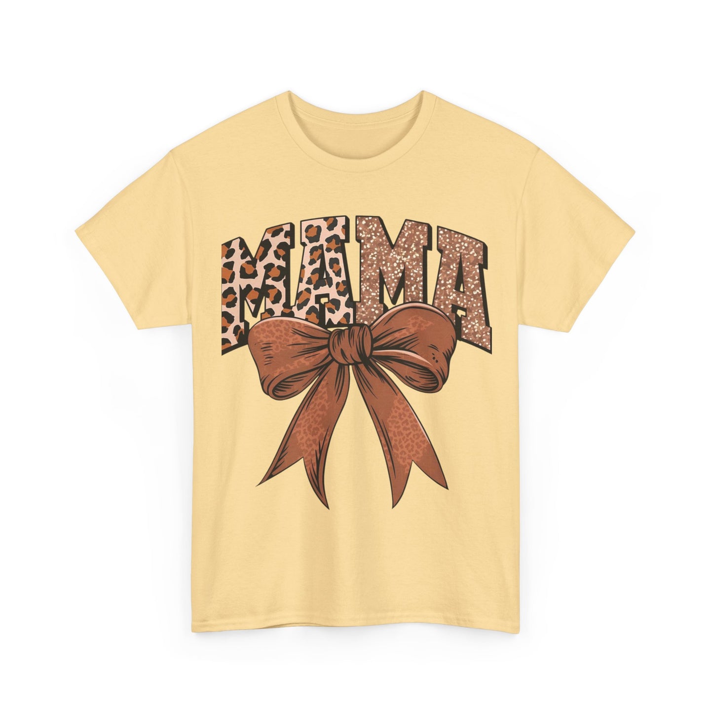 Leopard Mama & Bow- Unisex Heavy Cotton Tee