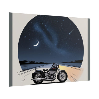 Motorcycle Night Sky Rolled Posters