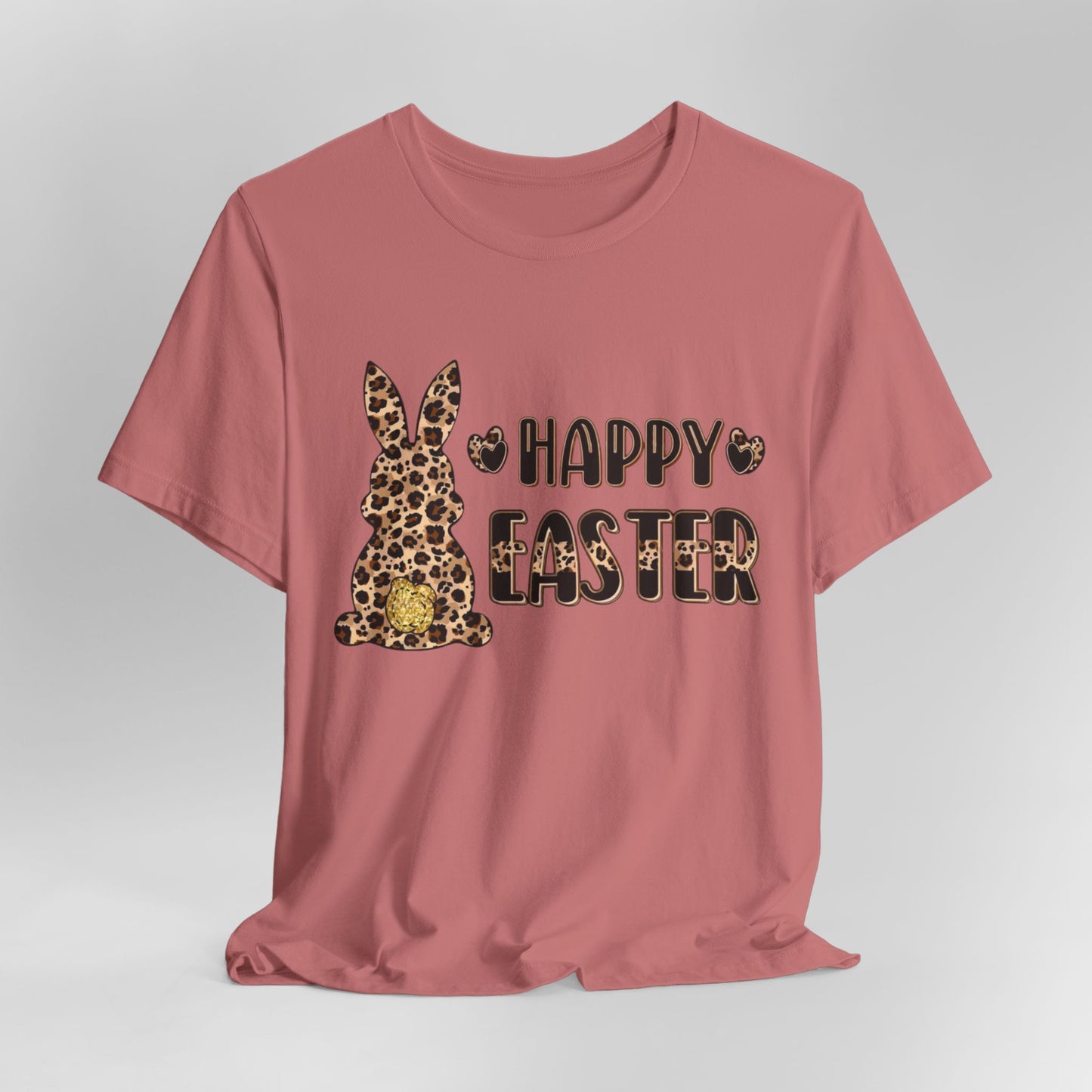 Leopard Print 'Happy Easter' Bunny Tee