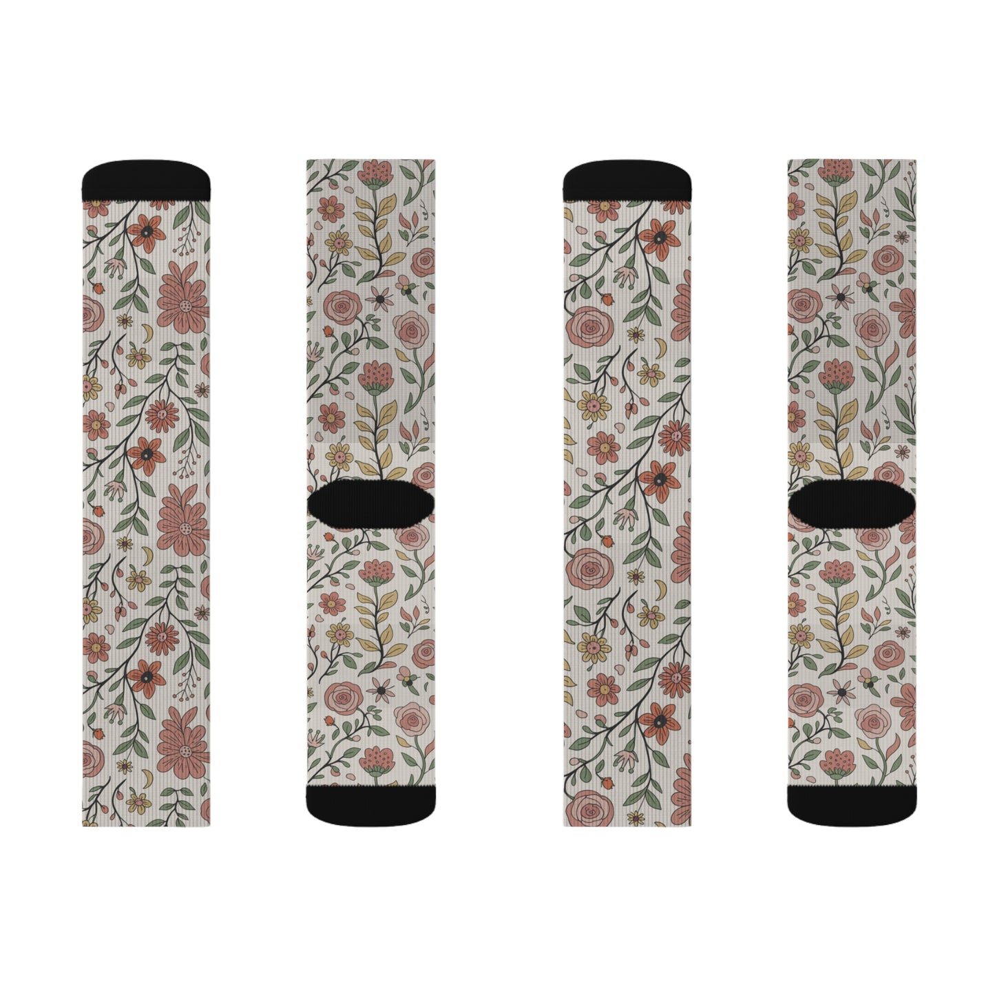 Floral Sublimation Socks | Cozy