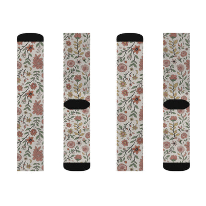 Floral Sublimation Socks | Cozy