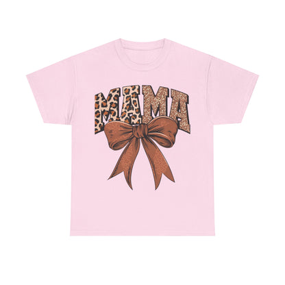 Leopard Mama & Bow- Unisex Heavy Cotton Tee