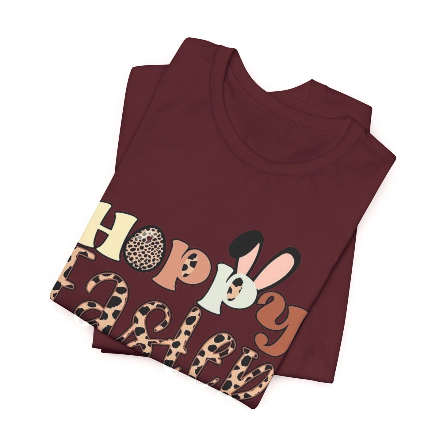 Happy Easter Leopard Print Tee — Cute Bunny Egg Holiday T-Shirt