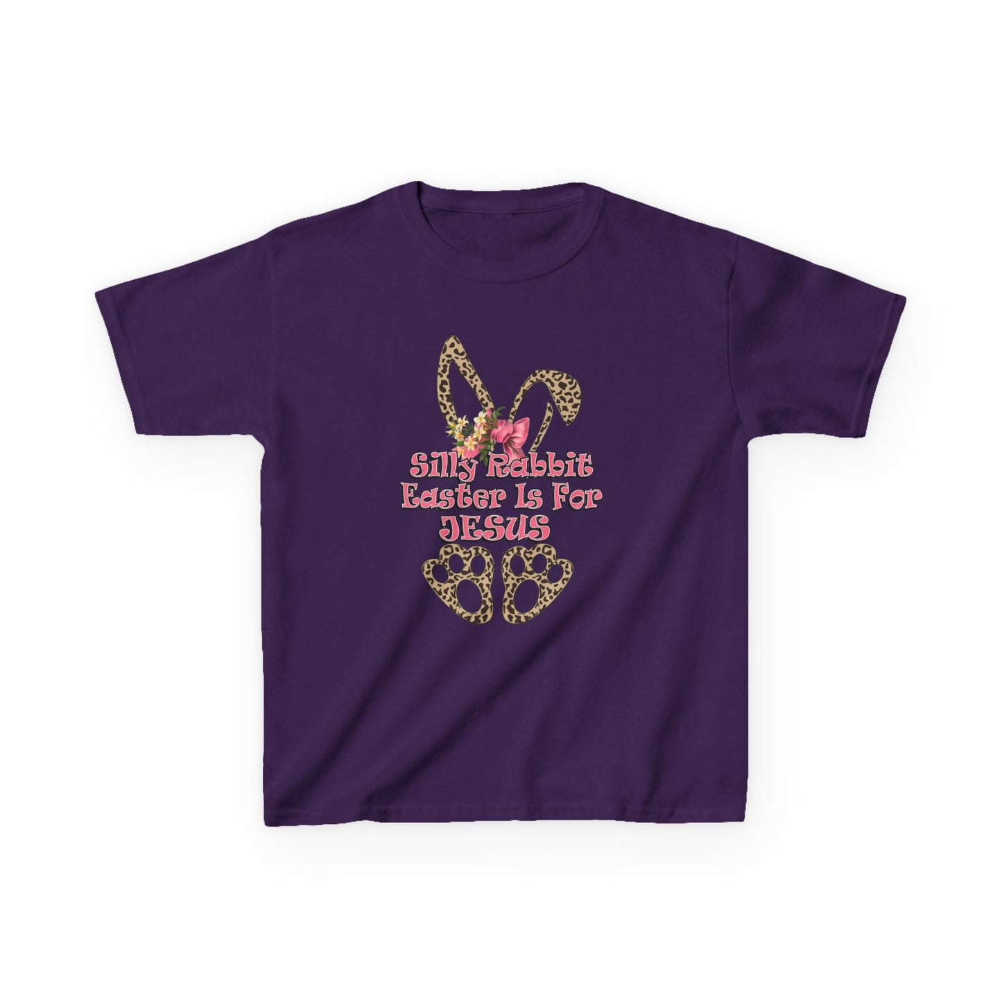 Kids Tee — Leopard Bunny Ears & 'This Little Bunny Is For Jesus' Easter Shirt