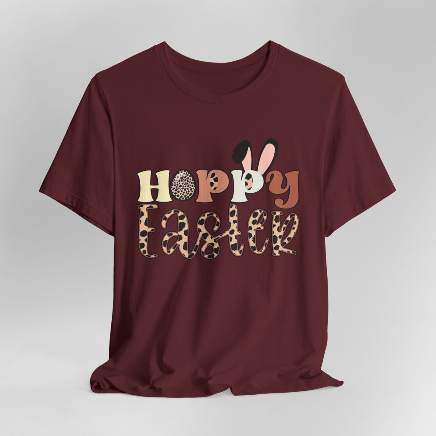 Happy Easter Leopard Print Tee — Cute Bunny Egg Holiday T-Shirt