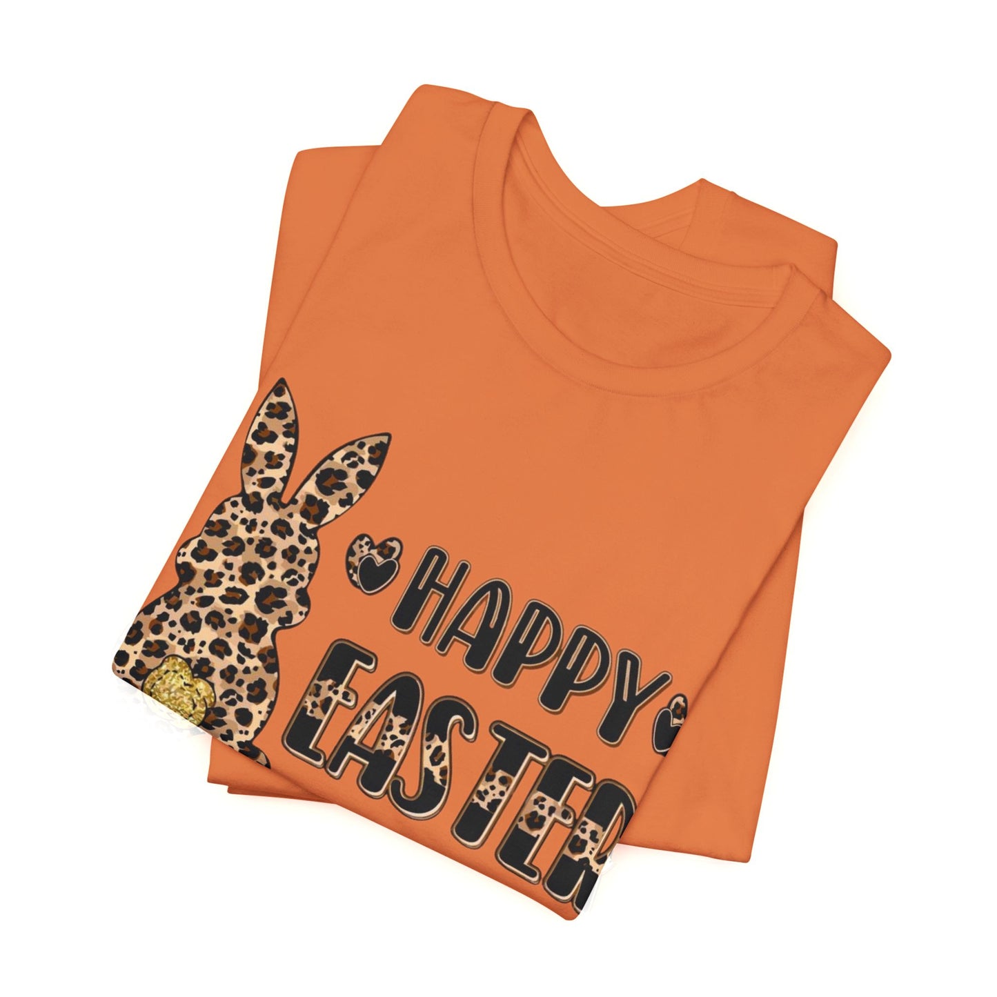 Leopard Print 'Happy Easter' Bunny Tee