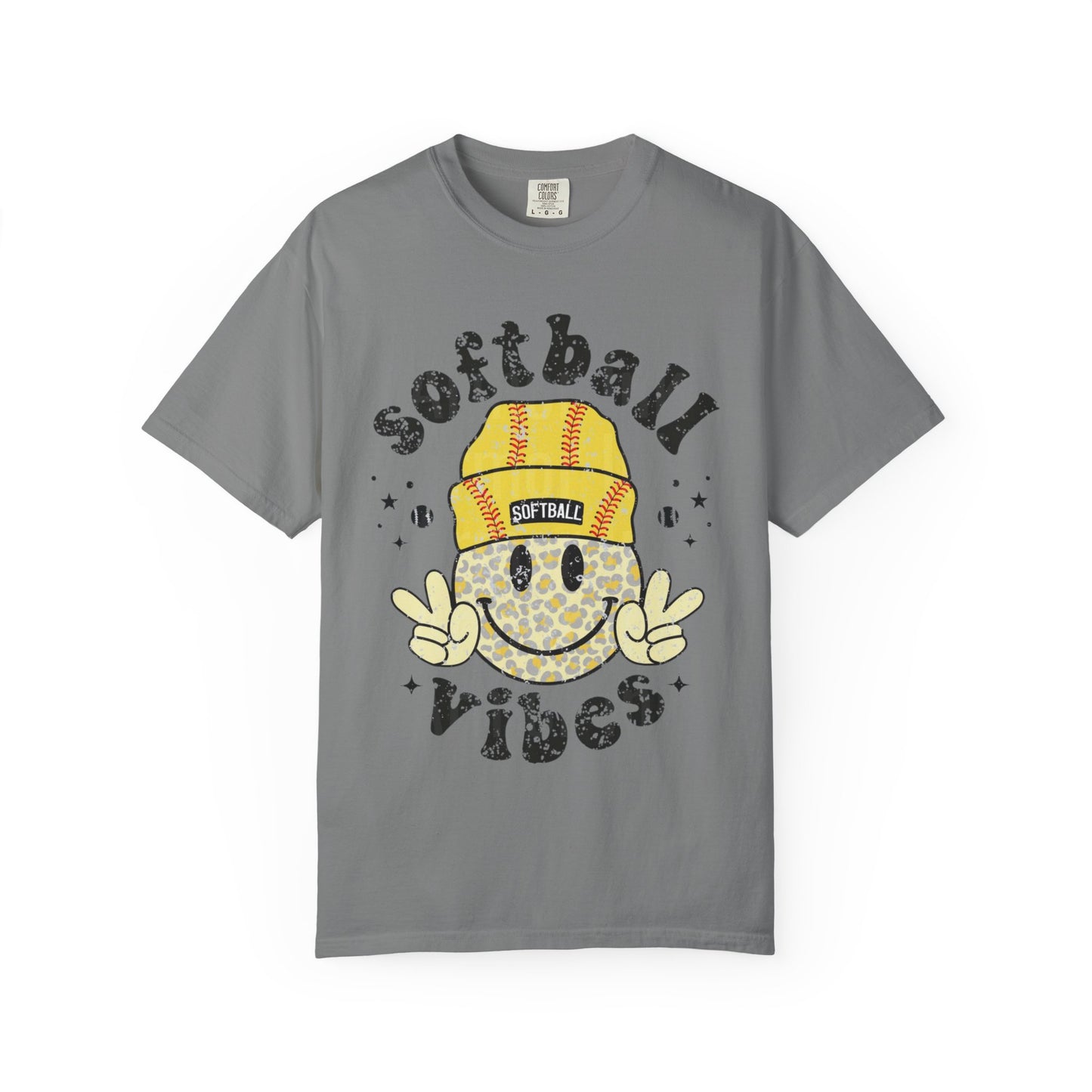 Softball Vibes Smiley T-Shirt