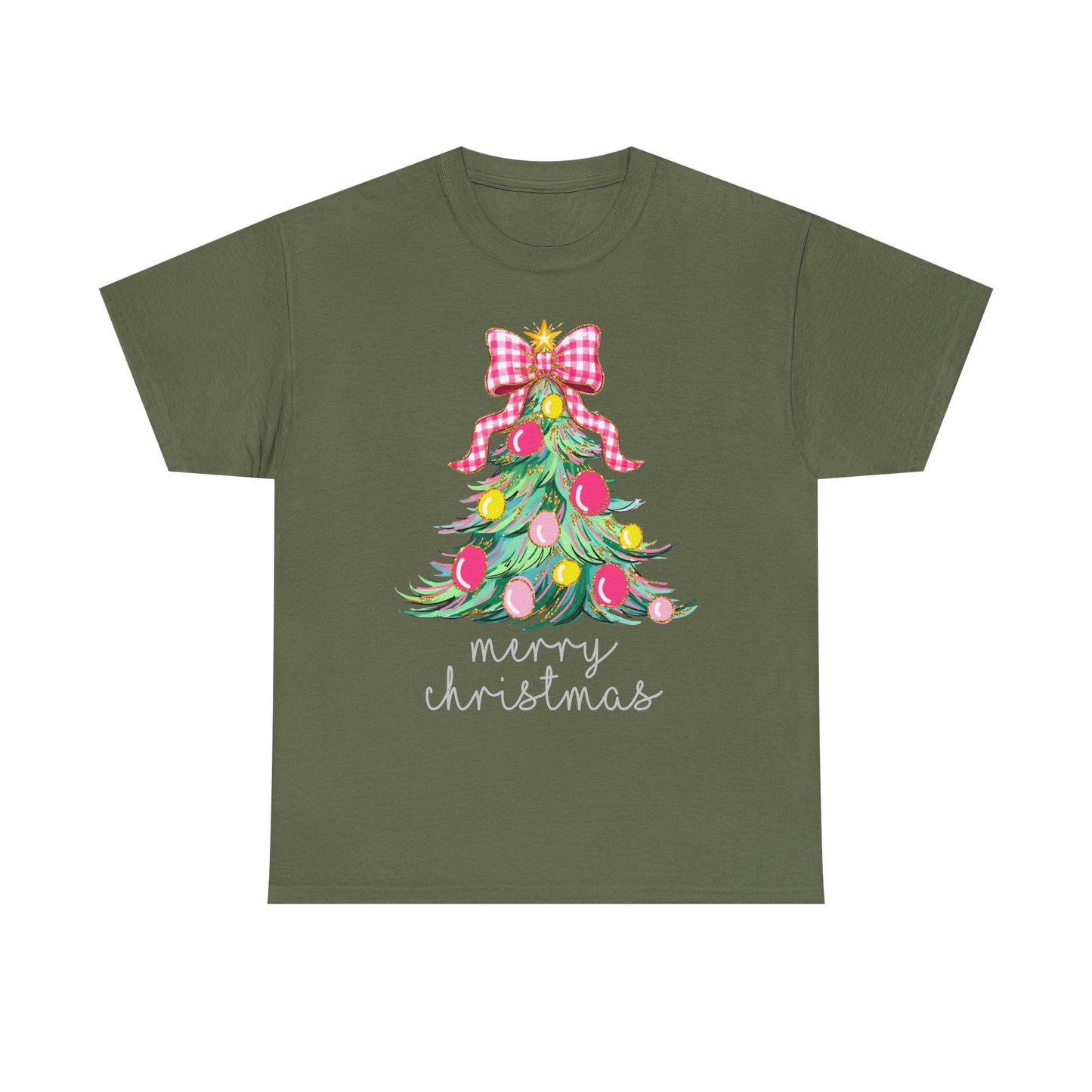 Merry Christmas Tree Unisex Heavy Cotton Tee