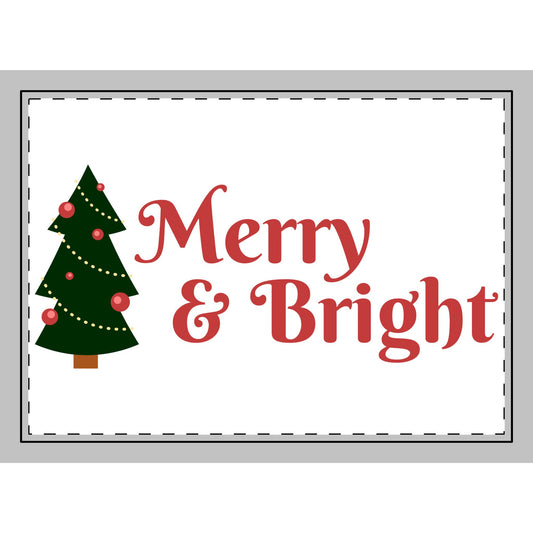 Holiday Christmas Rug, Merry & Bright Festive Floor Mat