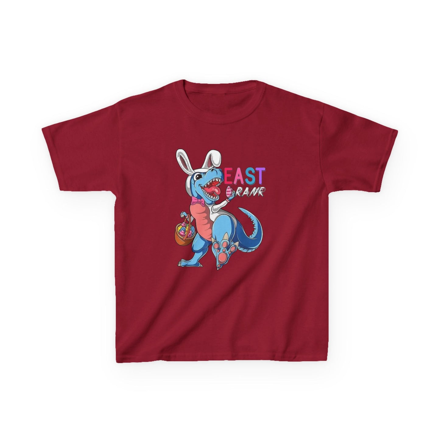 Kids 'Beast of Easter' Dino Bunny T‑Shirt — Cute Easter Dino with Basket