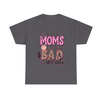 T-Shirt — "Good Moms Say Bad Words" Pink Leopard Graphic Mother's Day Tee