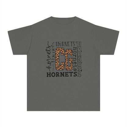 Youth Hornets Tee — Leopard Print 'CG' School Spirit Shirt