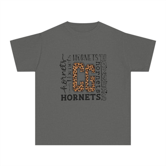 Youth Hornets Tee — Leopard Print 'CG' School Spirit Shirt