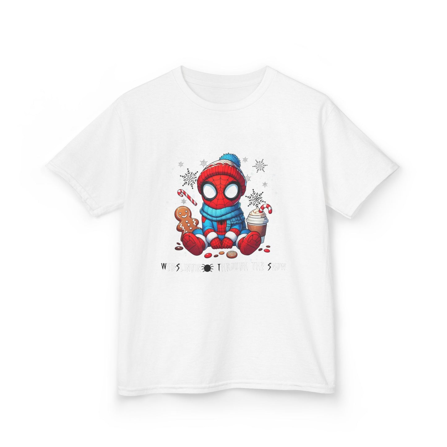 Kids Tee — Cozy Winter Superhero with Cookies & Hot Cocoa