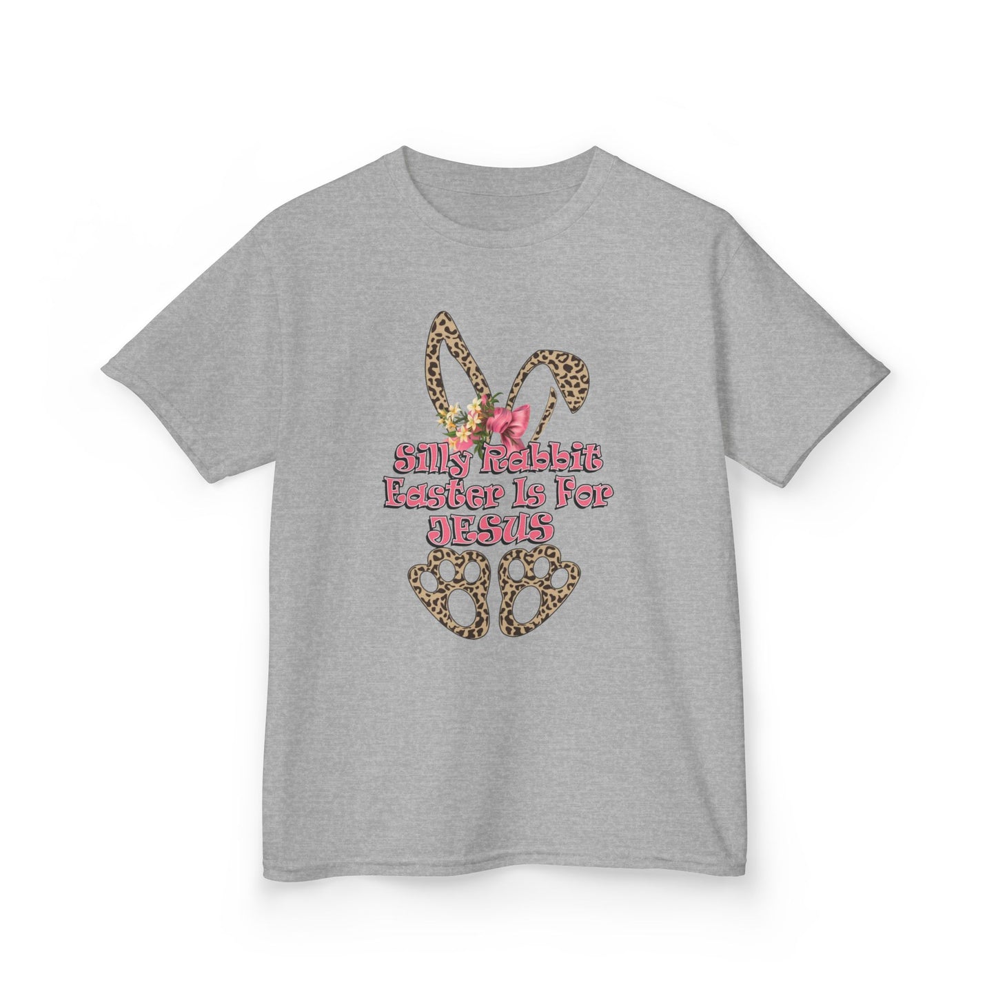 Kids Tee — Leopard Bunny Ears & 'This Little Bunny Is For Jesus' Easter Shirt