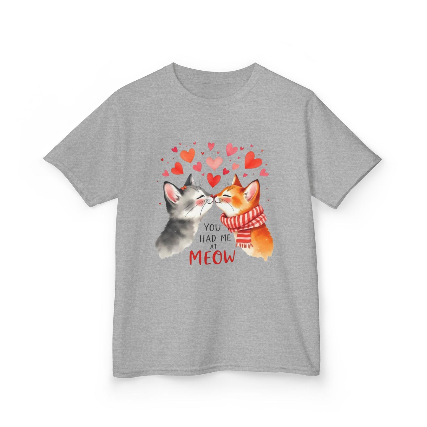 Kids Tee — Cute Cats 'You Had Me at Meow' Valentine Shirt