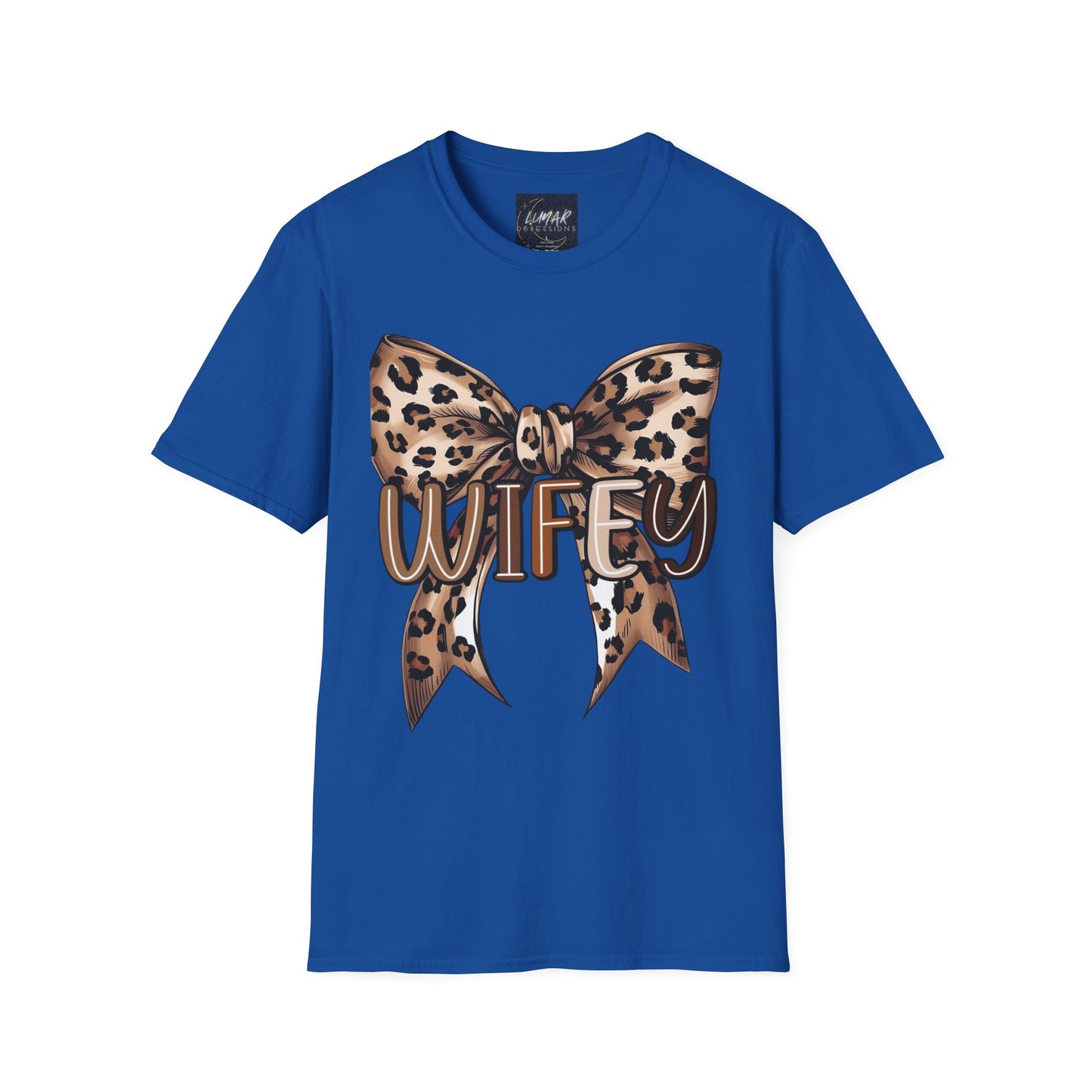 Wifey Leopard Bow T-Shirt — 'WIFEY' Leopard Print Bow Tee