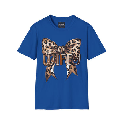 Wifey Leopard Bow T-Shirt — 'WIFEY' Leopard Print Bow Tee