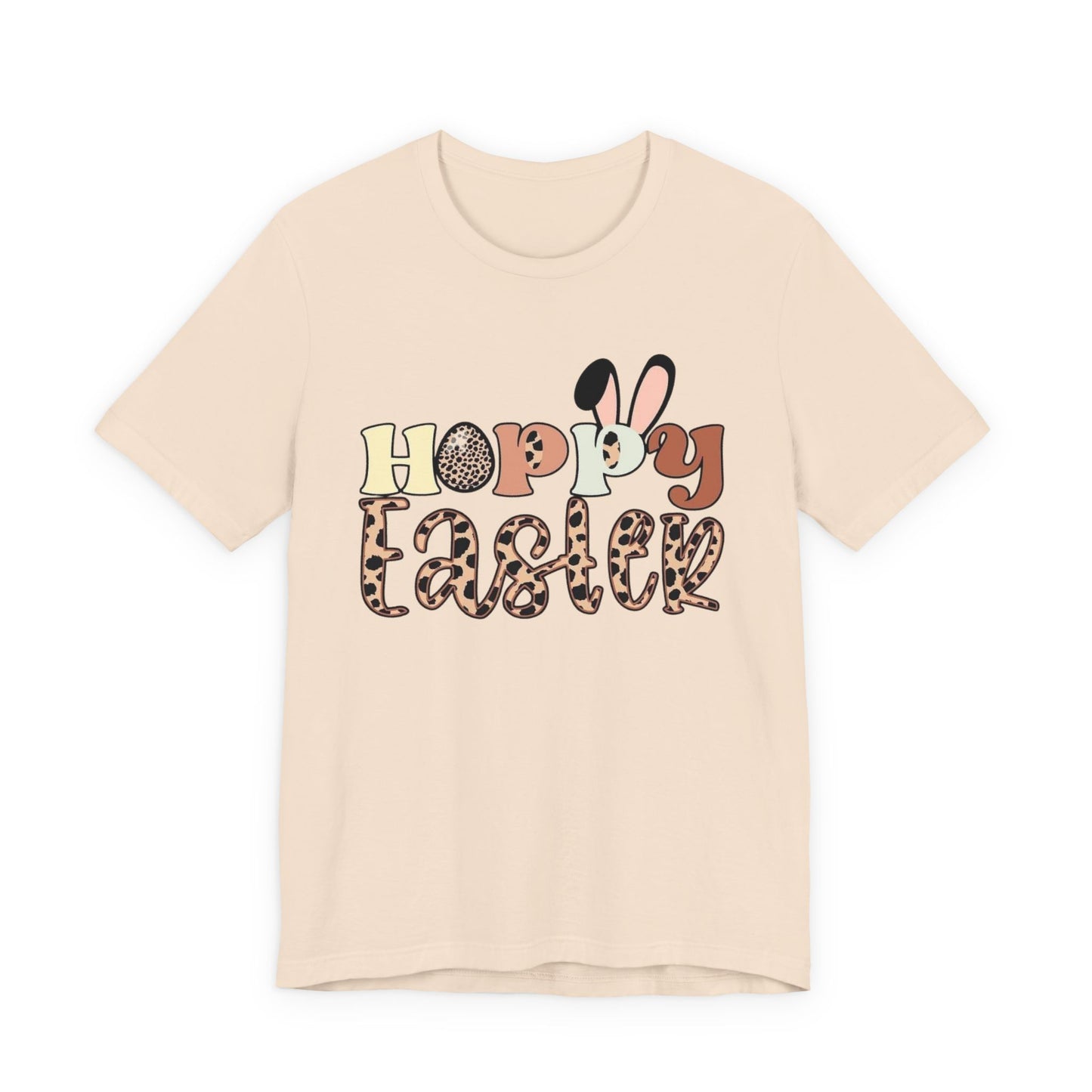 Happy Easter Leopard Print Tee — Cute Bunny Egg Holiday T-Shirt