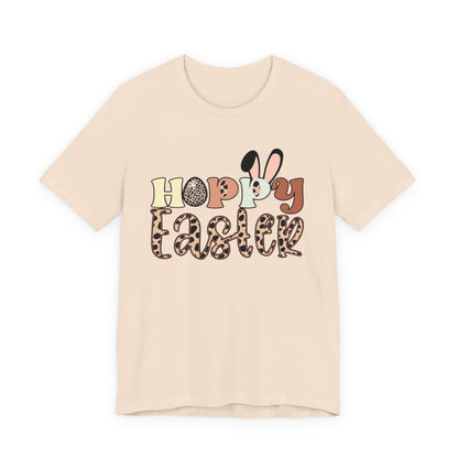 Happy Easter Leopard Print Tee — Cute Bunny Egg Holiday T-Shirt