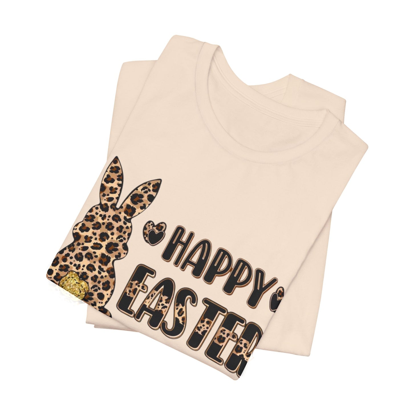 Leopard Print 'Happy Easter' Bunny Tee