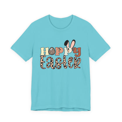 Happy Easter Leopard Print Tee — Cute Bunny Egg Holiday T-Shirt