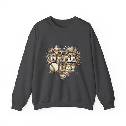 Softball 'Game Day' Crewneck Sweatshirt — Distressed Baseball Design
