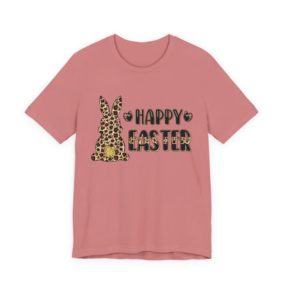 Leopard Print 'Happy Easter' Bunny Tee