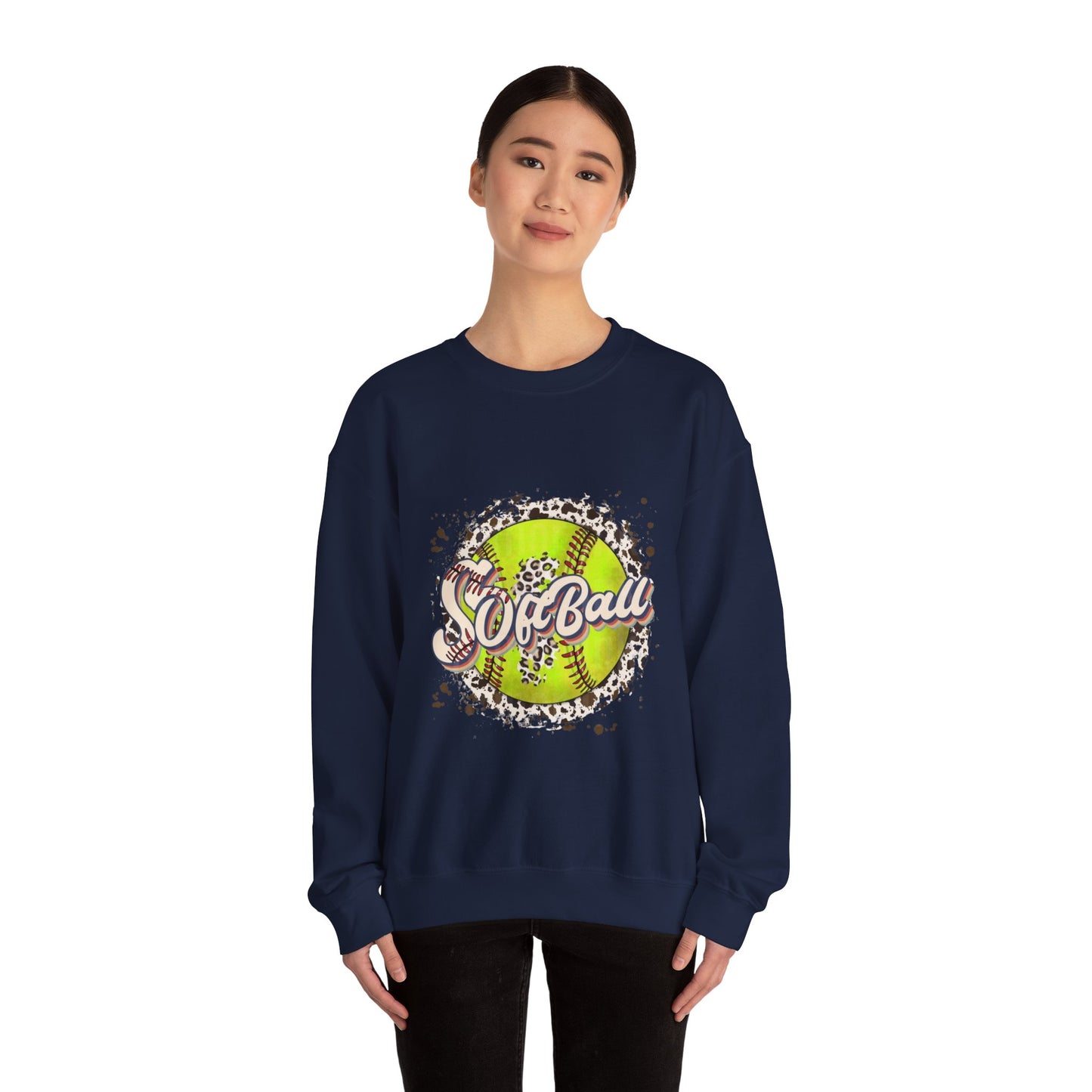 Softball Graphic Crewneck Sweatshirt – Neon Softball Design