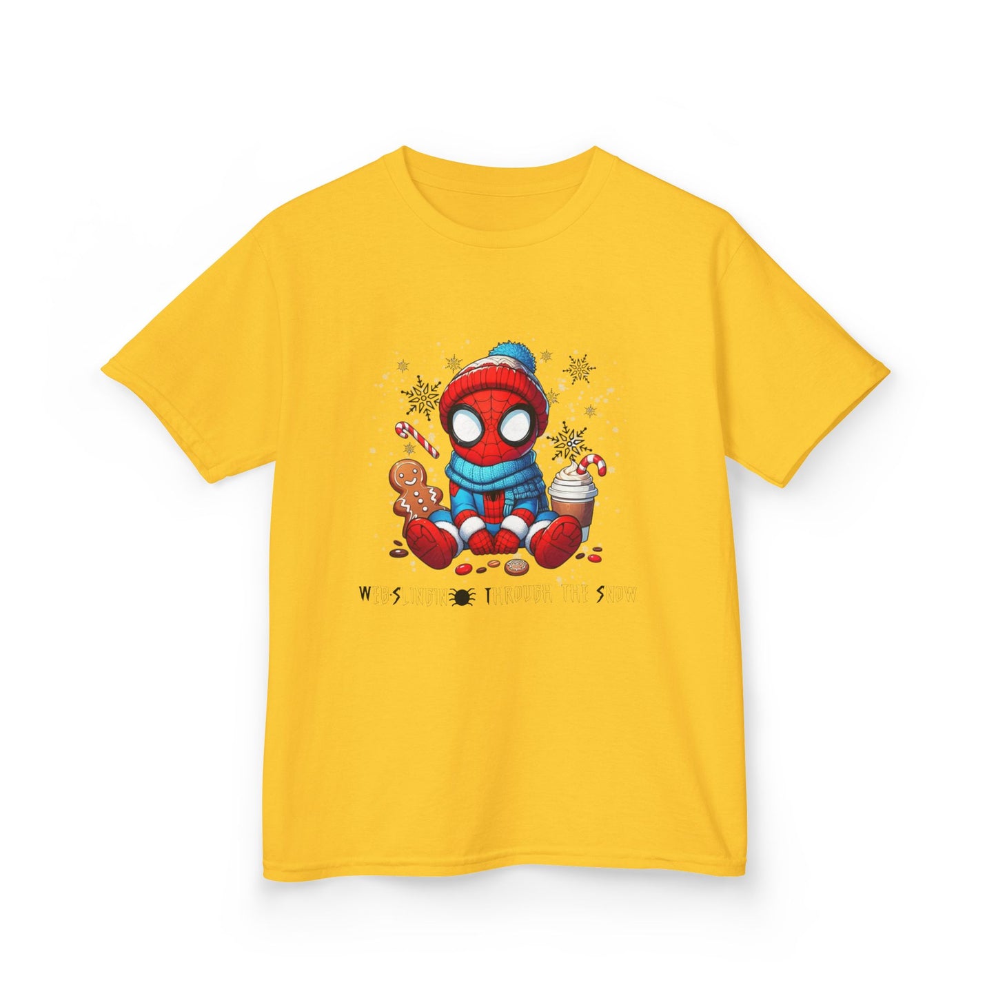 Kids Tee — Cozy Winter Superhero with Cookies & Hot Cocoa