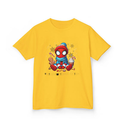 Kids Tee — Cozy Winter Superhero with Cookies & Hot Cocoa