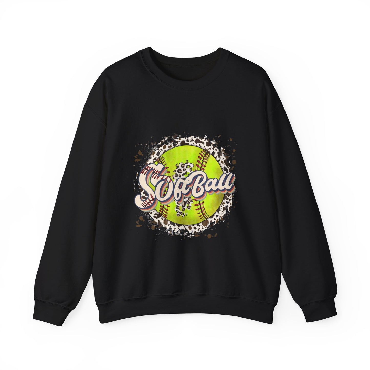 Softball Graphic Crewneck Sweatshirt – Neon Softball Design
