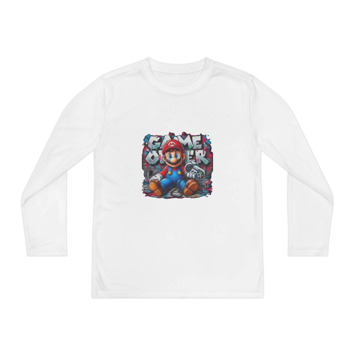 "Game Over" Graphic Youth Long Sleeve Gamer Character Tee