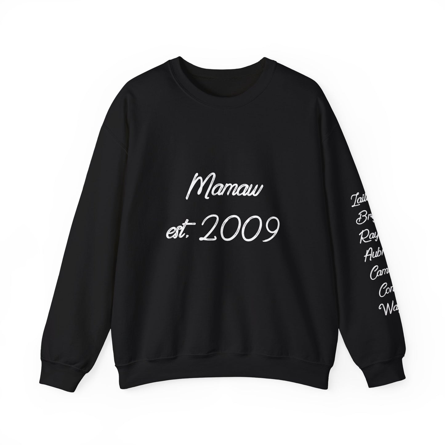 Mamaw Est. 2009 Crewneck Sweatshirt — Personalized Grandma Gift