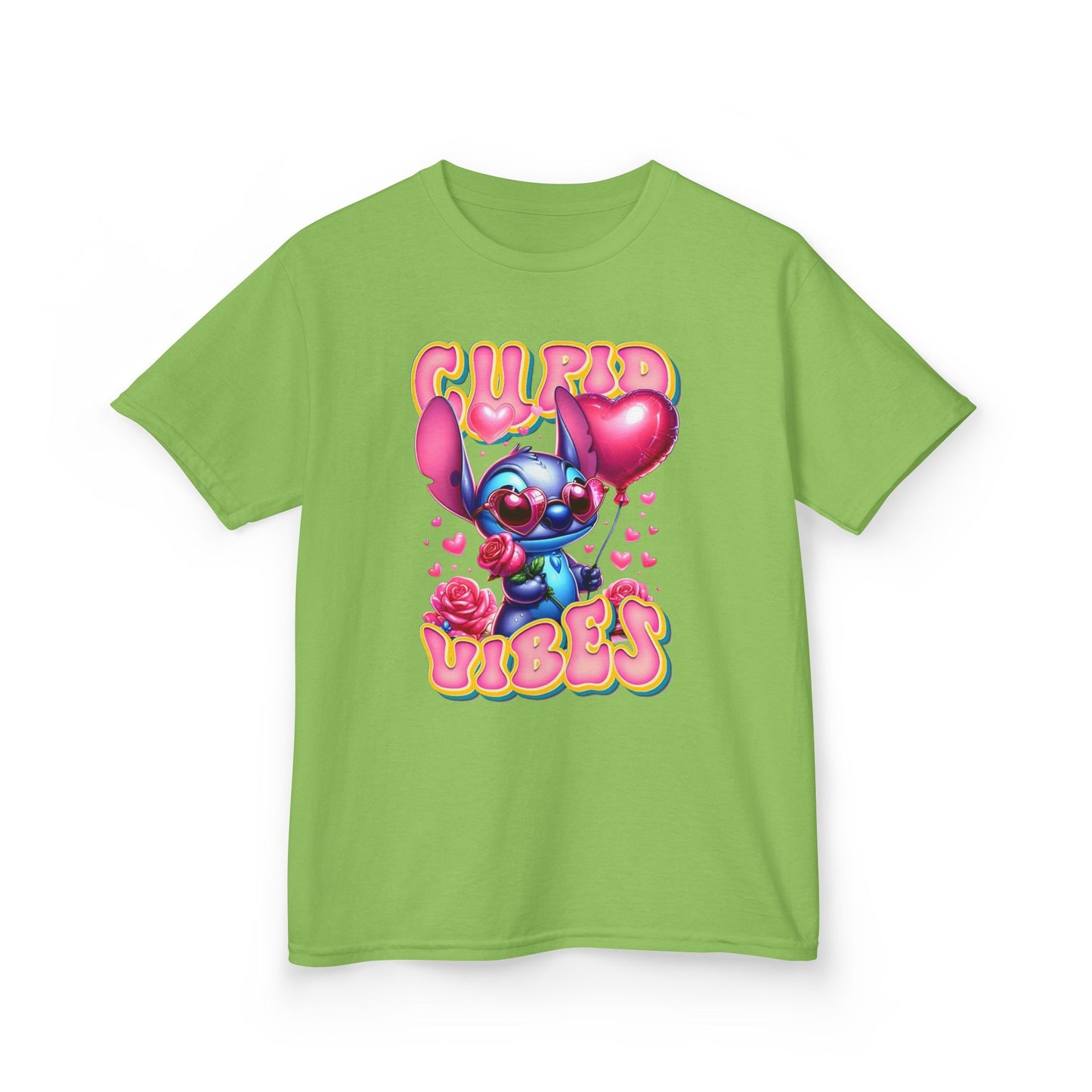 Kids Tee — 'Cupid Vibes' Cute Cartoon Cupid Character Valentine Shirt