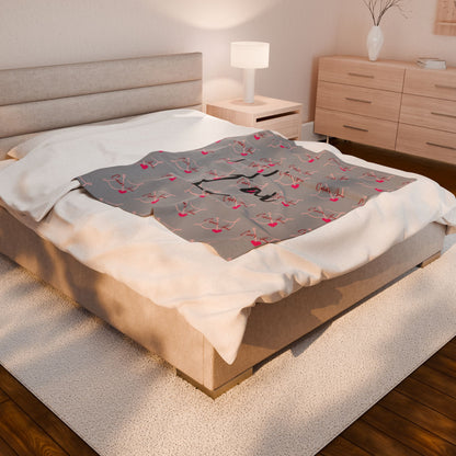 Gray- Cupid's Arrow Merch- Velveteen Plush Blanket