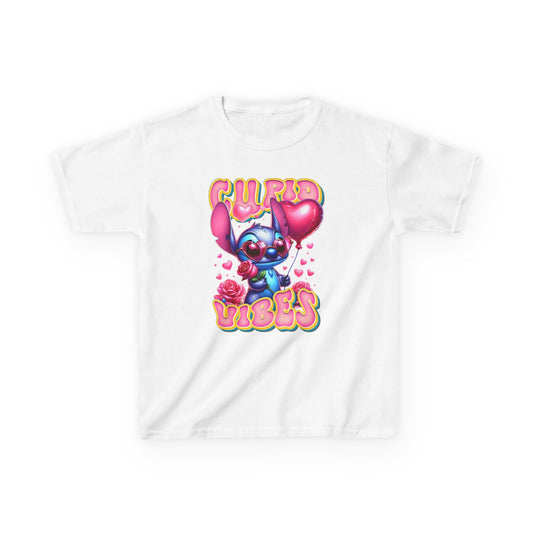 Kids Tee — 'Cupid Vibes' Cute Cartoon Cupid Character Valentine Shirt