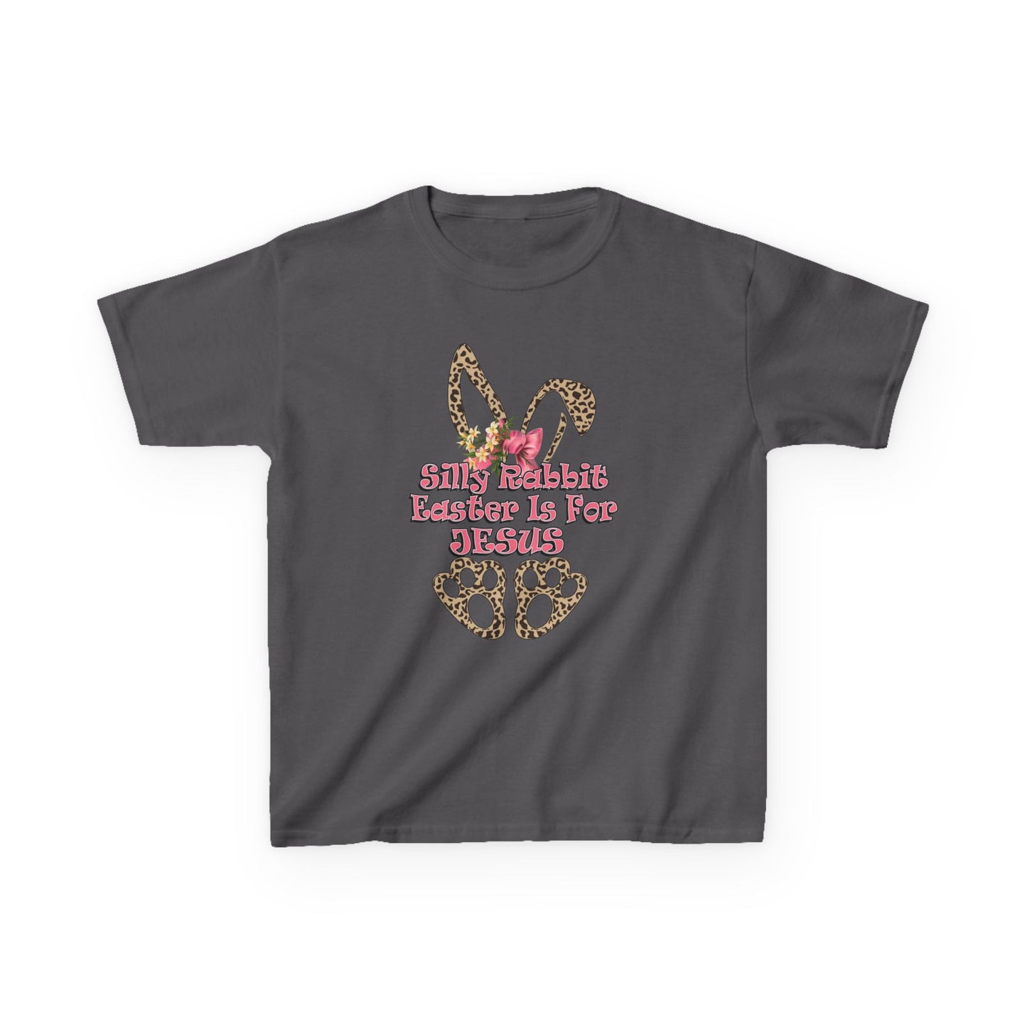 Kids Tee — Leopard Bunny Ears & 'This Little Bunny Is For Jesus' Easter Shirt