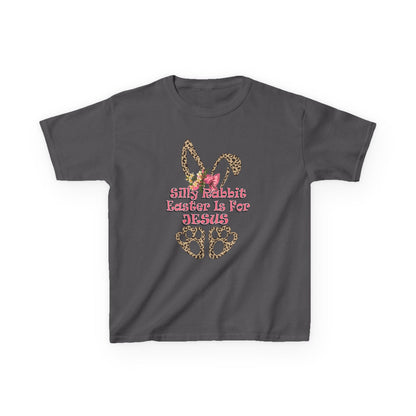 Kids Tee — Leopard Bunny Ears & 'This Little Bunny Is For Jesus' Easter Shirt