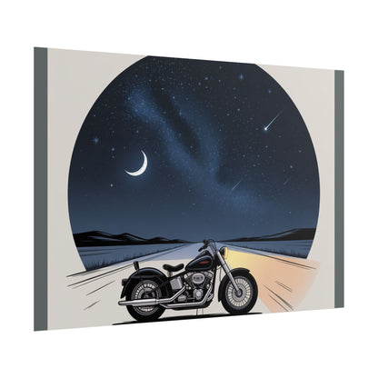 Motorcycle Night Sky Rolled Posters