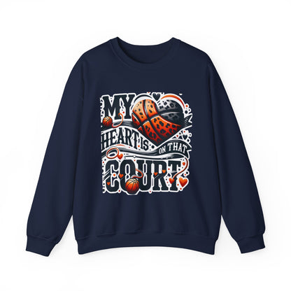 Basketball 'My ❤️Is On That Court' Crewneck Sweatshirt