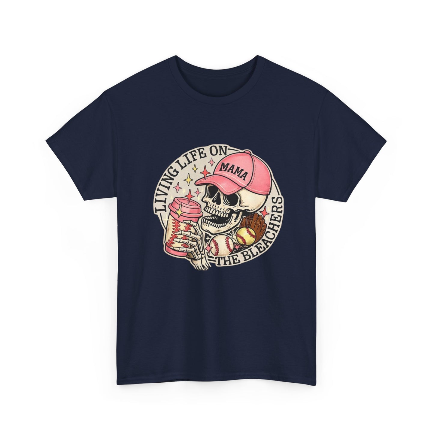 Living Life SPORTS MOM Skull Tee — Mama Cap Vintage Surf School Shirt